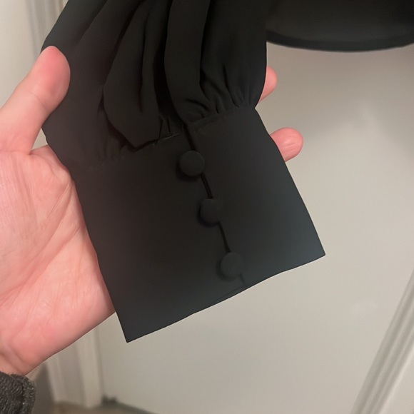 Black Button Up Top - Picture 5 of 6